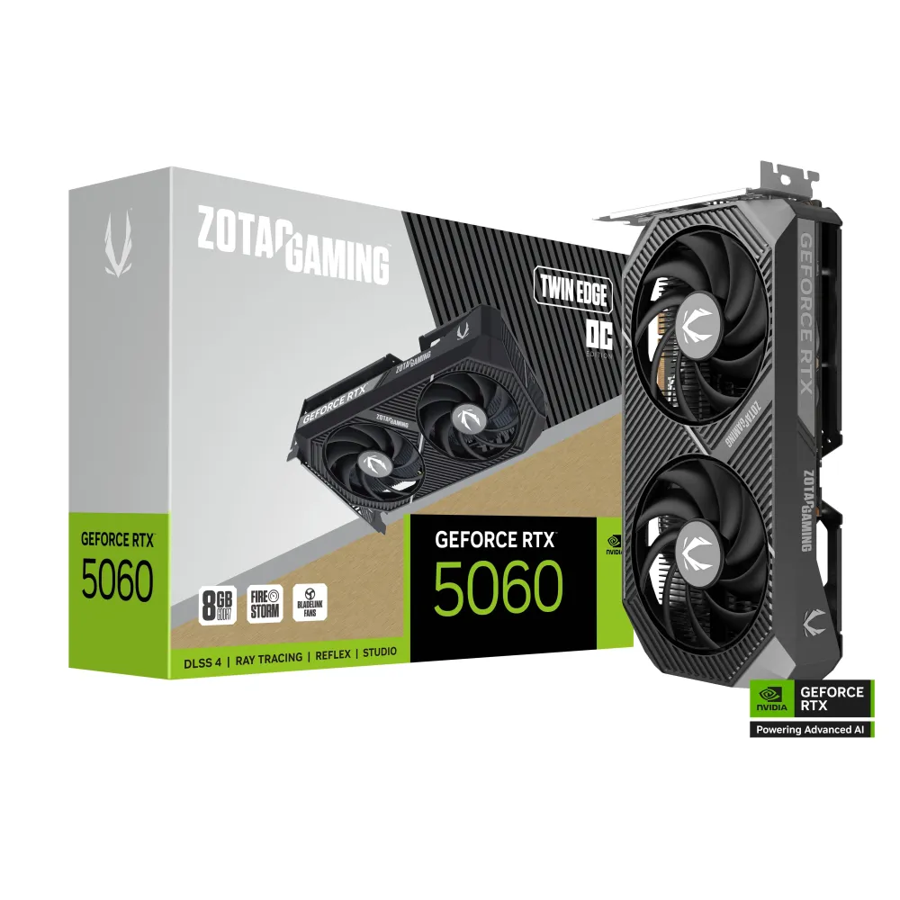 Видео карта ZOTAC GAMING RTX 5060 Twin Edge OC 8GB GDDR7 Видео карта ZOTAC GAMING RTX 5060 Twin Edge OC 8GB GDDR7