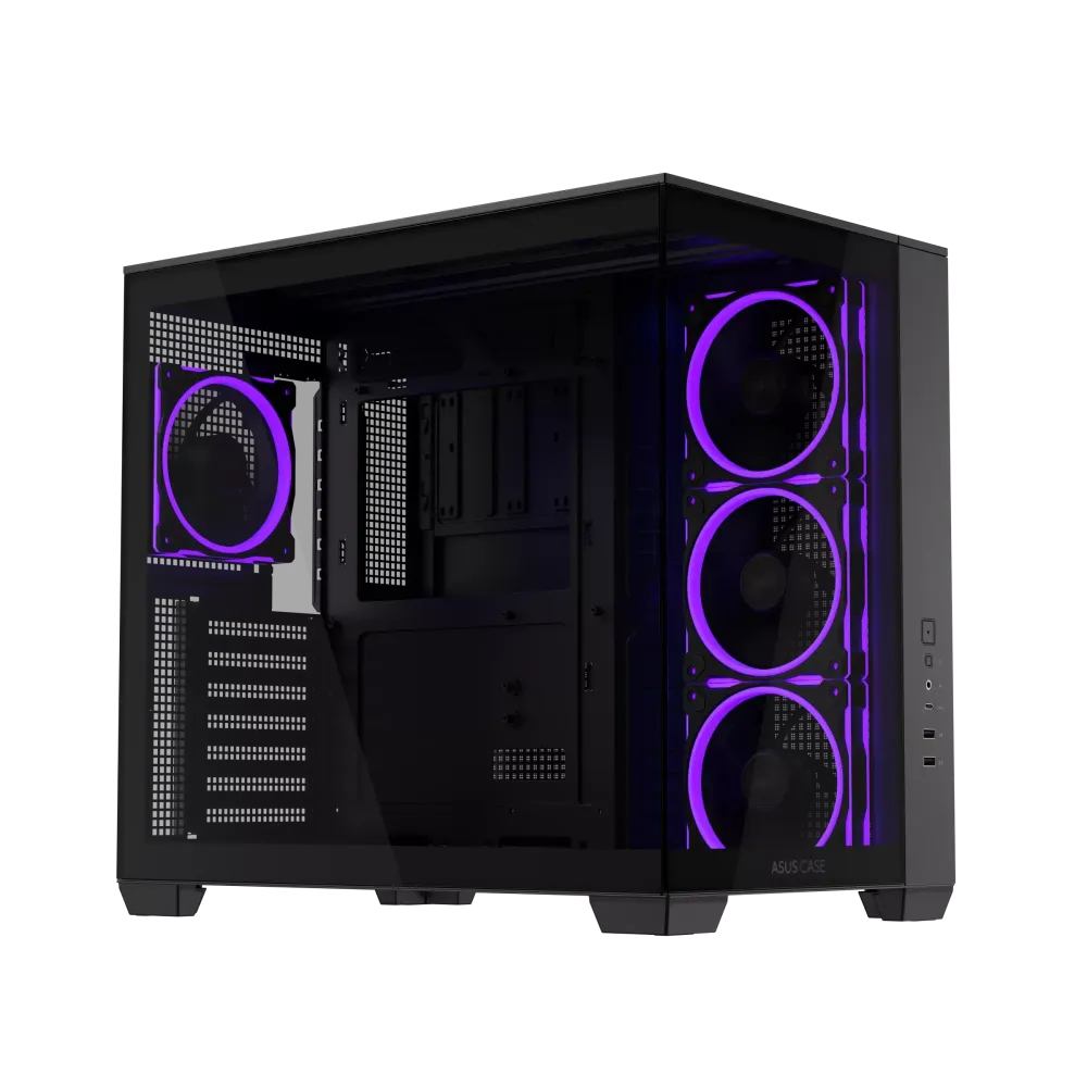 Кутия ASUS A32 PLUS Tempered Glass + 4 ARGB Вентилатора - Black