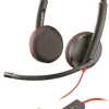 Слушалки с микрофон Poly Blackwire 3225 Stereo USB-C Headset+3.5mm Plug + USB-C/A Adapter