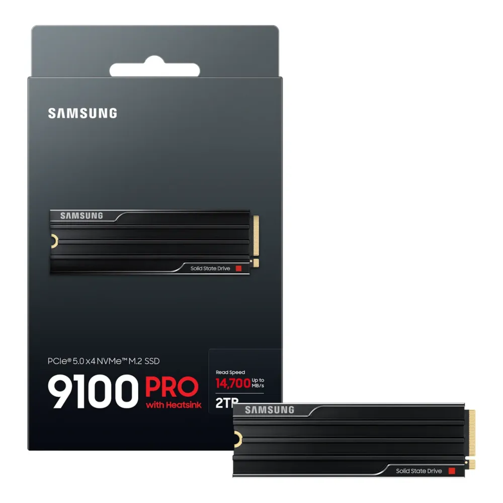 SSD SAMSUNG 9100 PRO 2TB, PCIe 5.0 NVMe M.2 Type 2280 Heatsink