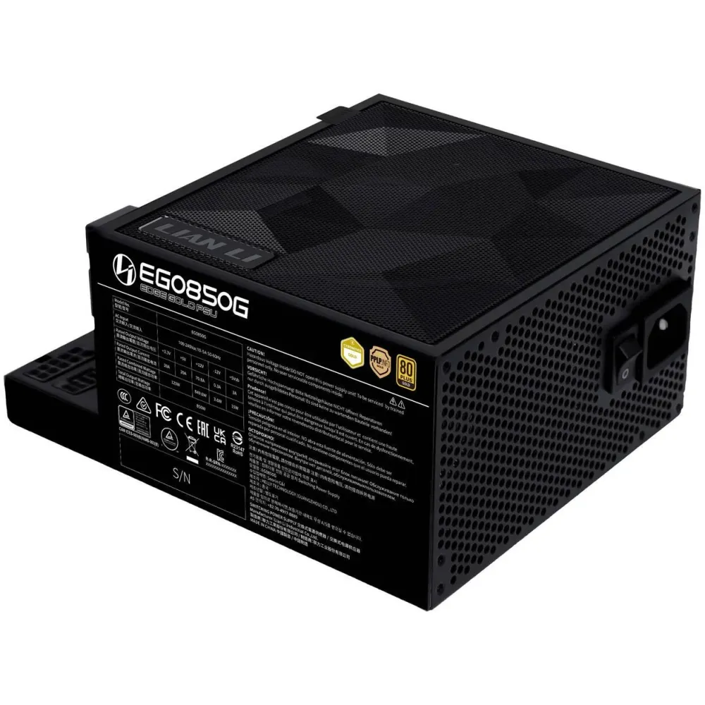Захранващ блок Lian Li EDGE EGO850 Black 850W 80+ Gold PCIe 5.1, ATX 3.1