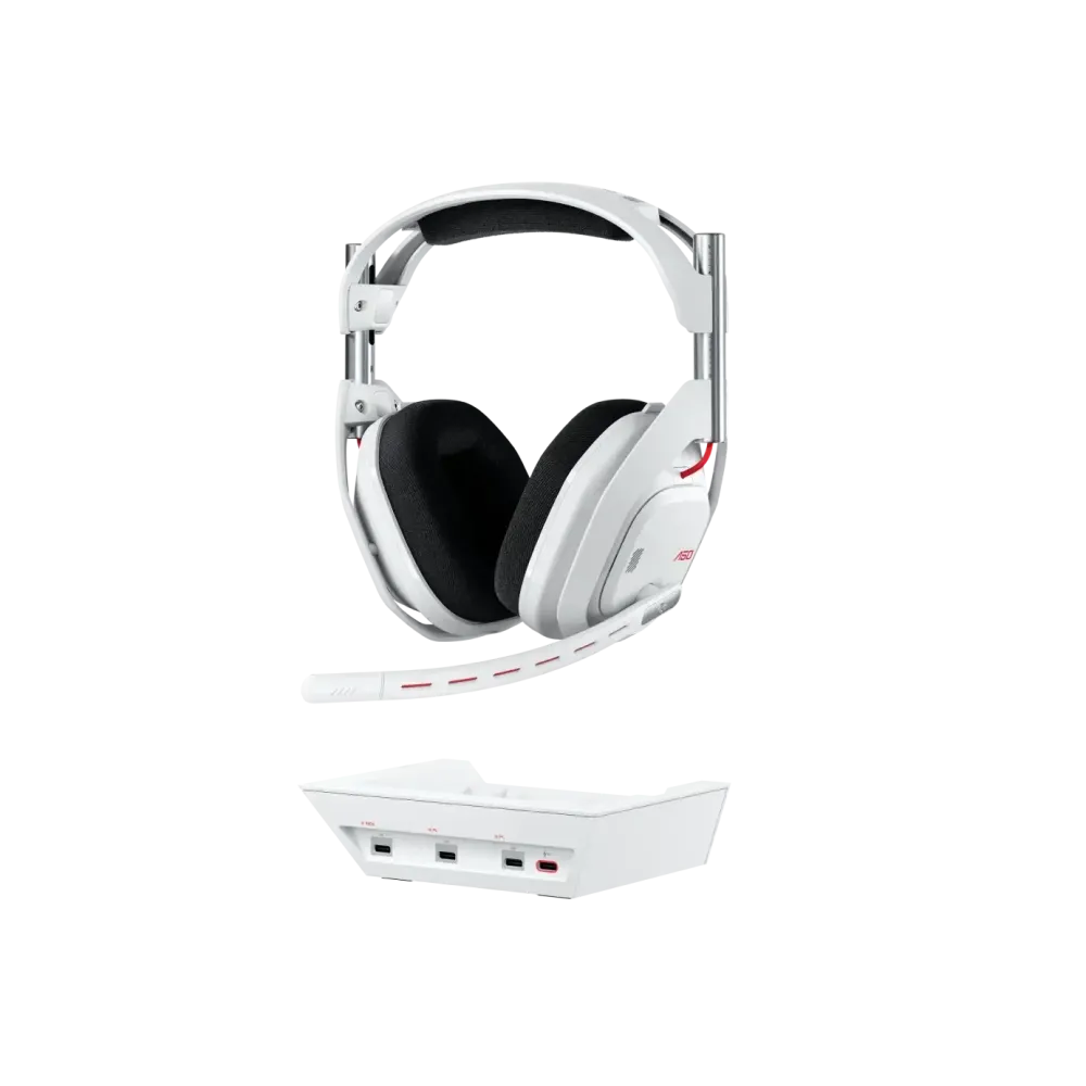 Logitech Astro A50 Lightspeed безжични слушалки с докинг станция, Бели