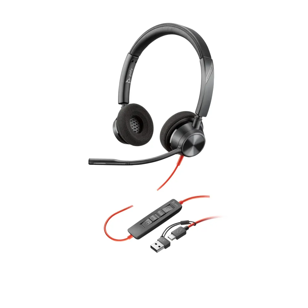 Слушалки HP Poly BW 3320 Stereo, USB-C+USB-C/A Слушалки HP Poly BW 3320 Stereo, USB-C+USB-C/A