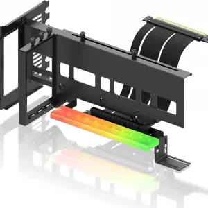 Брекет за вертикален монтаж на GPU EZDIY-FAB ARGB PCIe 4.0 Riser Cable 90°