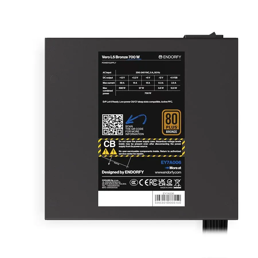 Захранващ блок Endorfy VERO L5 700W 80+ Bronze