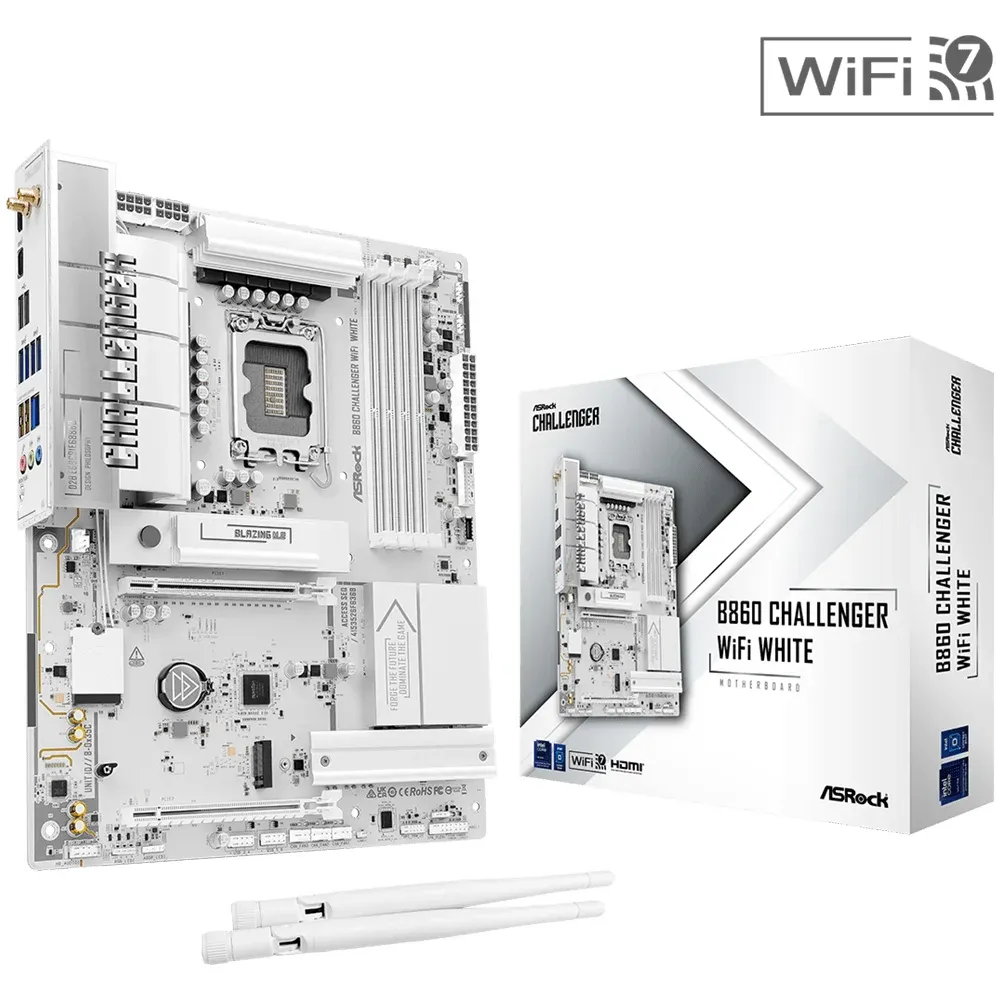Дънна платка ASRock B860 Challenger White WIFI, LGA 1851