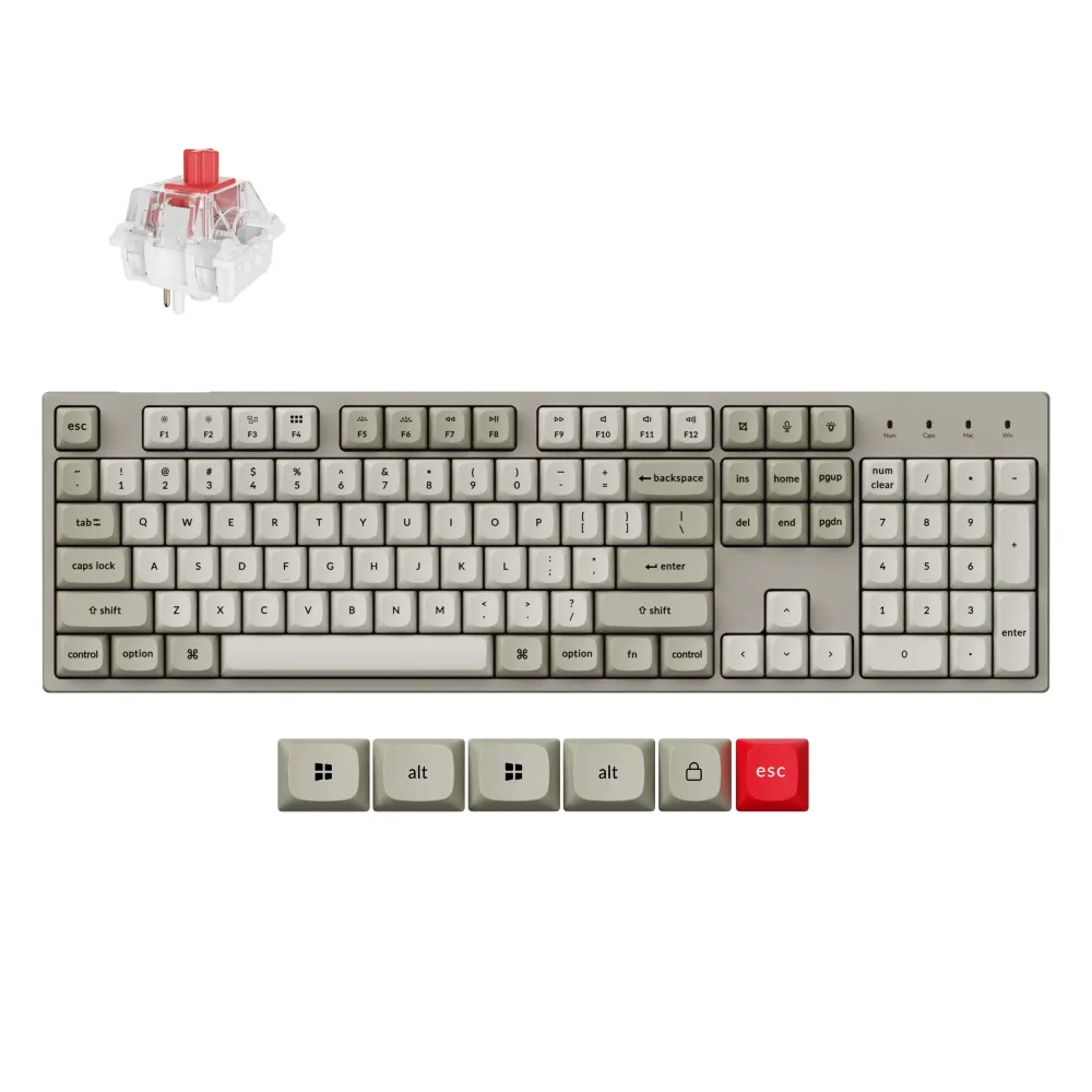 Геймърска Механична клавиатура Keychron C2 Pro 8K QMK - Super Red Switch, Full Size Геймърска Механична клавиатура Keychron C2 Pro 8K QMK - Super Red Switch, Full Size