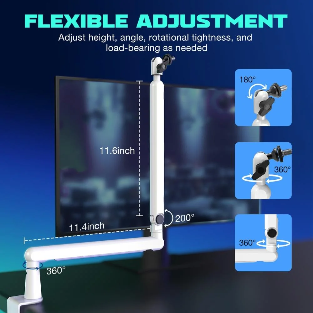 Стойка за микрофон FIFINE BM88 White High End Boom Arm Stand Стойка за микрофон FIFINE BM88 White High End Boom Arm Stand