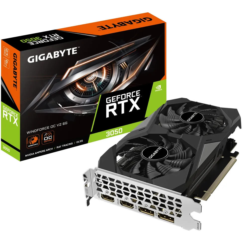 Видео карта GIGABYTE RTX 3050 WINDFORCE OC V2 6GB GDDR6