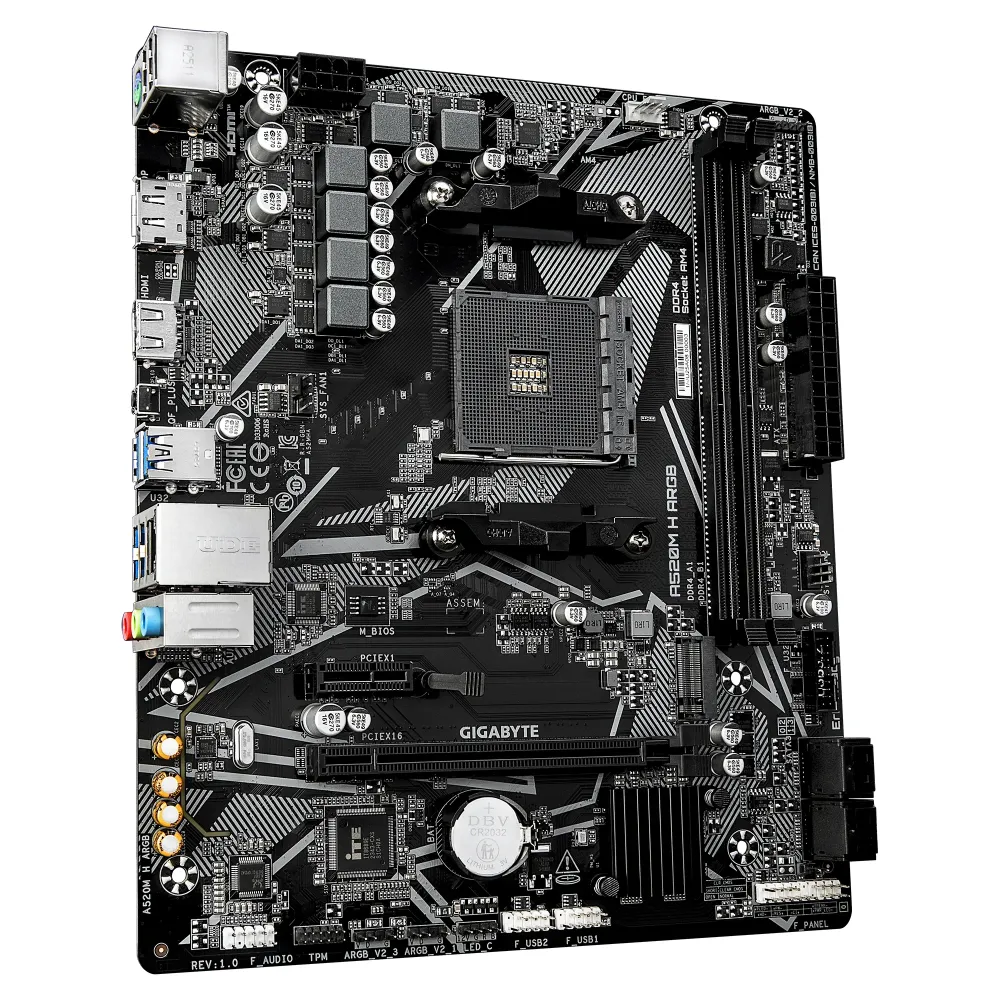 Дънна платка GIGABYTE A520M H ARGB, Socket AM4