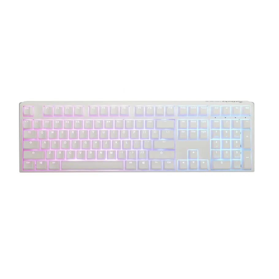 Геймърскa механична клавиатура Ducky One 3 Pure White Full Size Hotswap Cherry MX Black, RGB, PBT Keycaps Геймърскa механична клавиатура Ducky One 3 Pure White Full Size Hotswap Cherry MX Black, RGB, PBT Keycaps