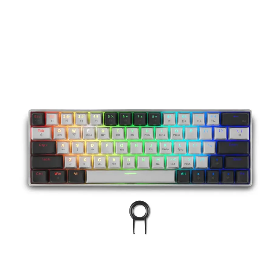 Геймърска безжична клавиатура Spartan Gear Pegasus 2 RGB White/Grey Геймърска безжична клавиатура Spartan Gear Pegasus 2 RGB White/Grey