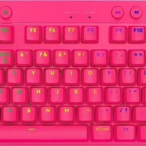 Геймърска механична клавиатура Logitech G Pro X TKL Lightspeed Tactile Switch, Magenta