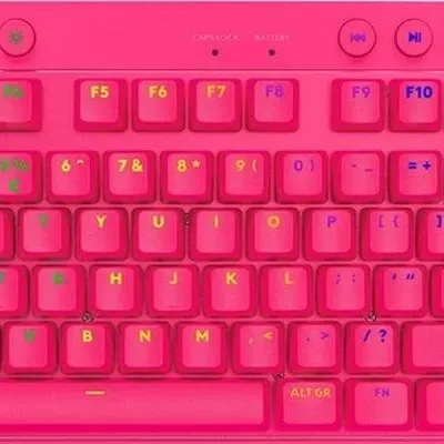 Геймърска механична клавиатура Logitech G Pro X TKL Lightspeed Tactile Switch, Magenta