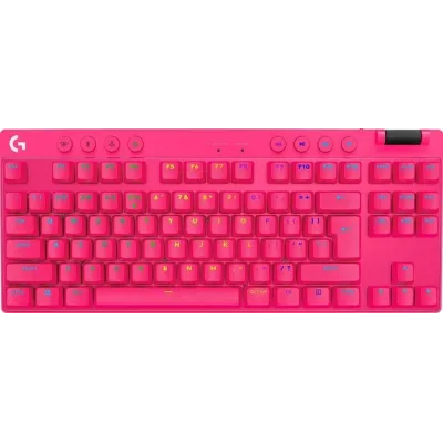 Геймърска механична клавиатура Logitech G Pro X TKL Lightspeed Tactile Switch, Magenta