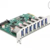 Карта PCI Express x1 Delock към 7 x external USB 5 Gbps Type-A