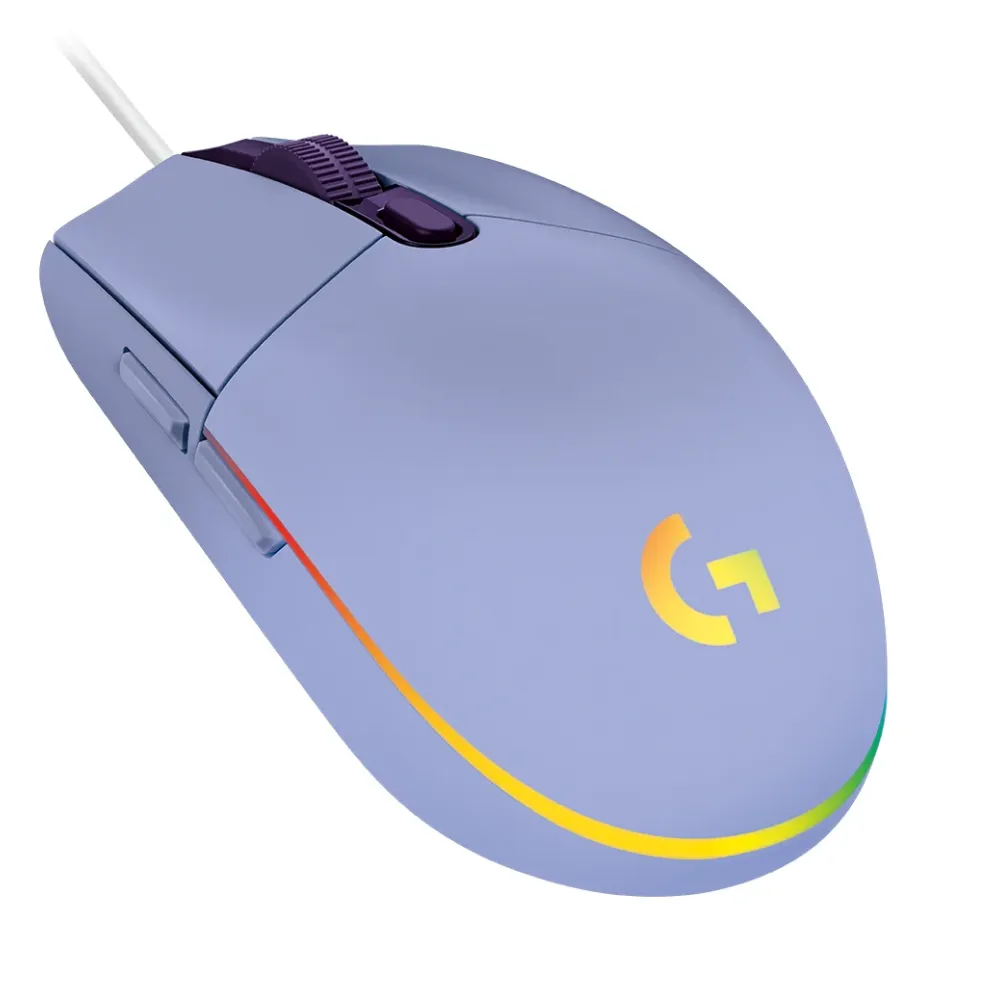 Геймърска мишка Logitech G102 LightSync, RGB, Оптична, Жична, USB, Лилав