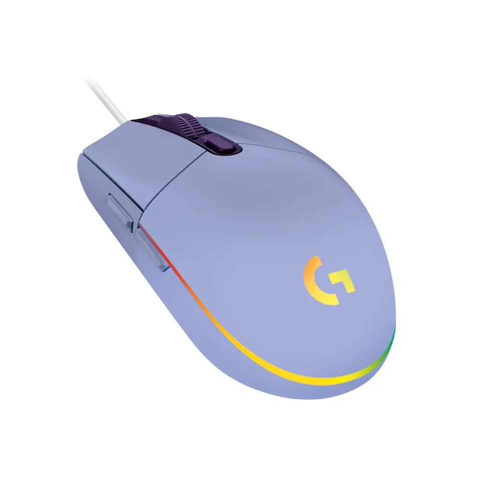 Геймърска мишка Logitech G102 LightSync, RGB, Оптична, Жична, USB, Лилав