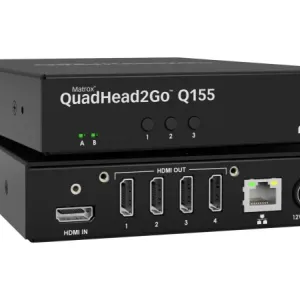Външен мулти-дисплей адаптер Matrox QuadHead2GO Q155 Multi-Monitor Q2G-H4K2 за едновременна работа на 4 мониторa с HDMI вход