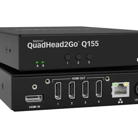 Външен мулти-дисплей адаптер Matrox QuadHead2GO Q155 Multi-Monitor Q2G-H4K2 за едновременна работа на 4 мониторa с HDMI вход