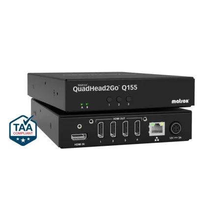 Външен мулти-дисплей адаптер Matrox QuadHead2GO Q155 Multi-Monitor Q2G-H4K2 за едновременна работа на 4 мониторa с HDMI вход