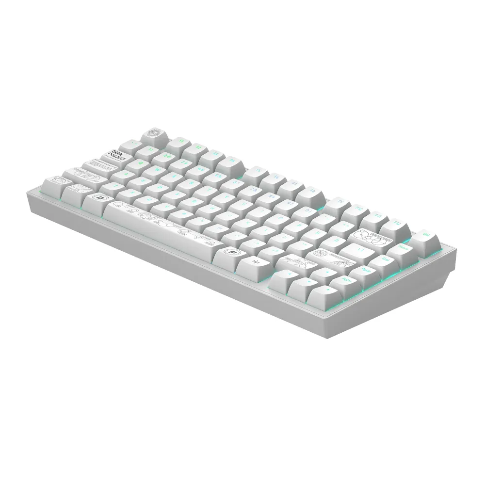 Геймърскa безжична клавиатура Dark Project ALU81A Terra Nova R2 White RGB
