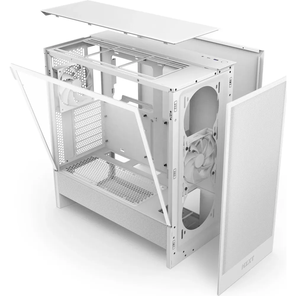 Кутия NZXT H5 Flow 2024 White, Mid-Tower Кутия NZXT H5 Flow 2024 White, Mid-Tower