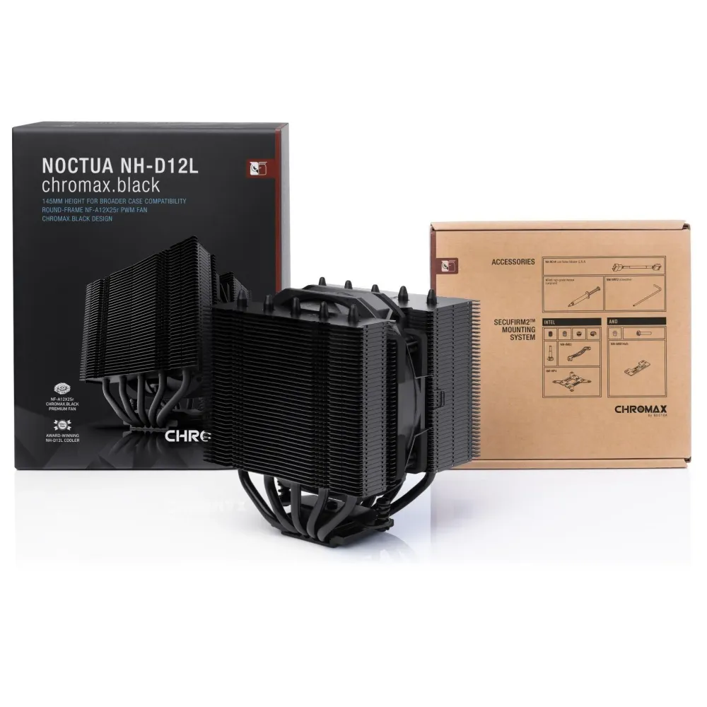 Охладител за процесор Noctua NH-D12L CHROMAX.BLACK Охладител за процесор Noctua NH-D12L CHROMAX.BLACK