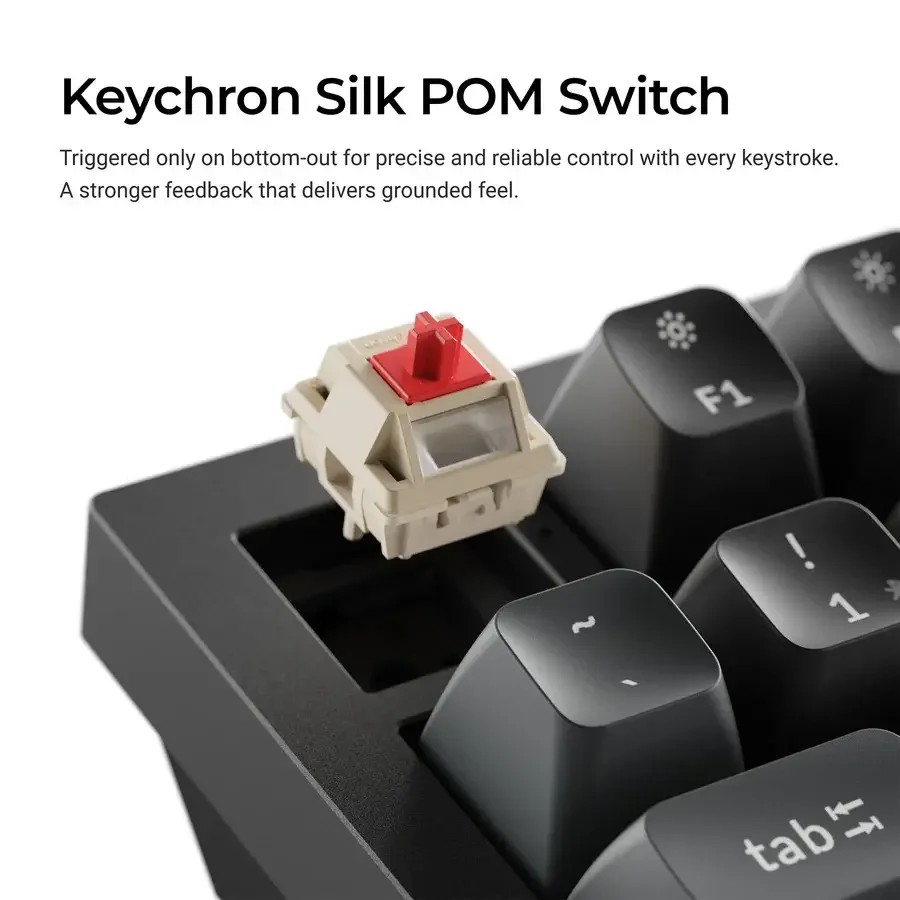 Безжична механичка клавиатура Keychron Q6 Ultra 8K Black - Silk POM Switch Red Безжична механичка клавиатура Keychron Q6 Ultra 8K Black - Silk POM Switch Red