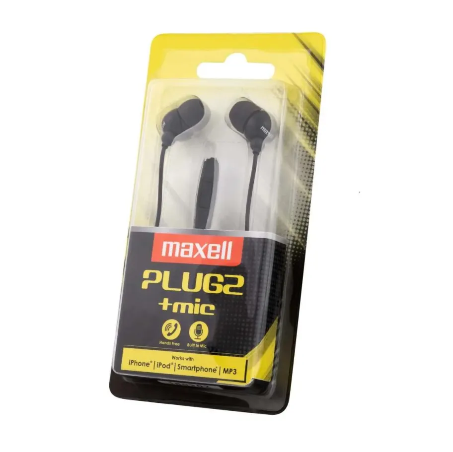 Слушалки с микрофон MAXELL PLUGZ черна Слушалки с микрофон MAXELL PLUGZ черна