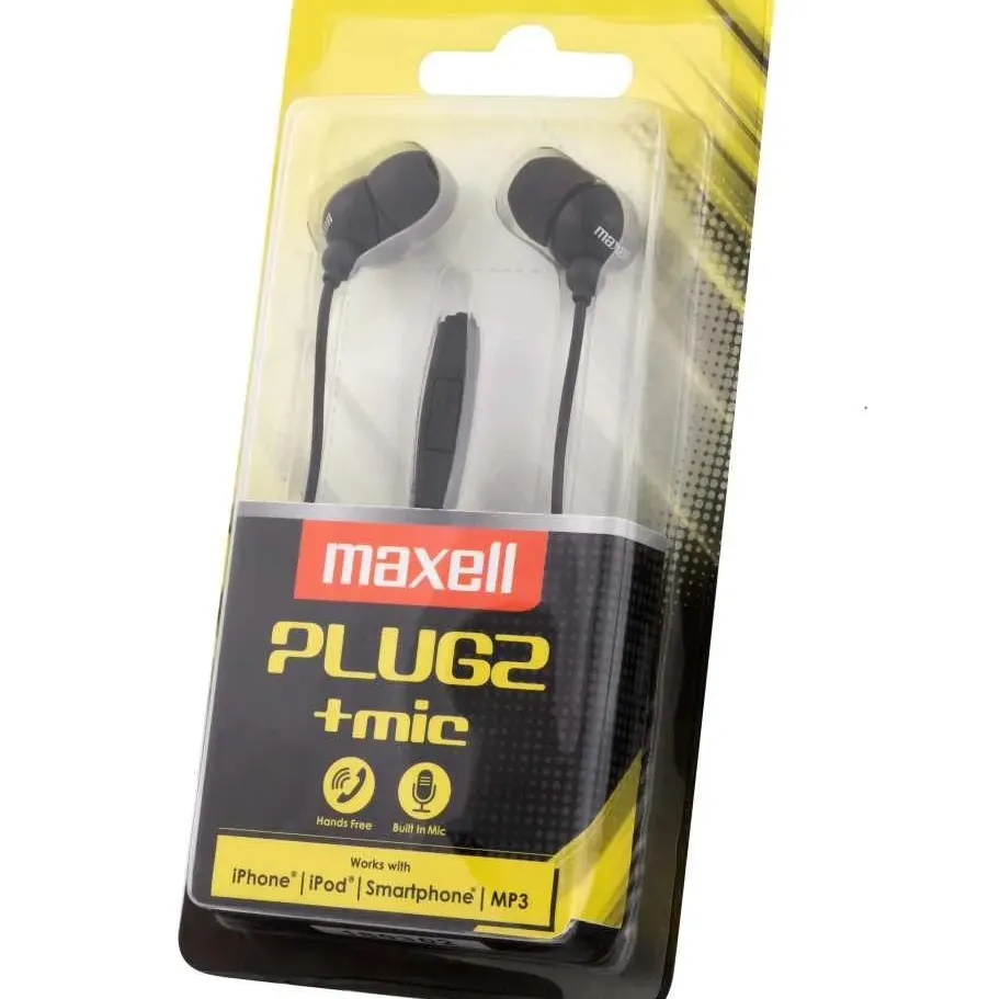 Слушалки с микрофон MAXELL PLUGZ черна Слушалки с микрофон MAXELL PLUGZ черна