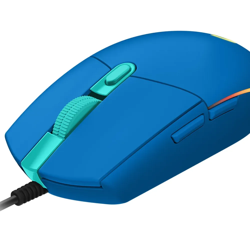 Геймърска мишка Logitech G102 LightSync, RGB, Оптична, Жична, USB, Син