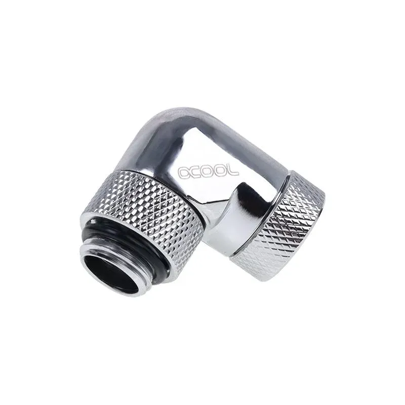 Ъглов адаптер Alphacool Eiszapfen, 90°, G1/4 външна към G1/4 вътрешна резба, Сребрист