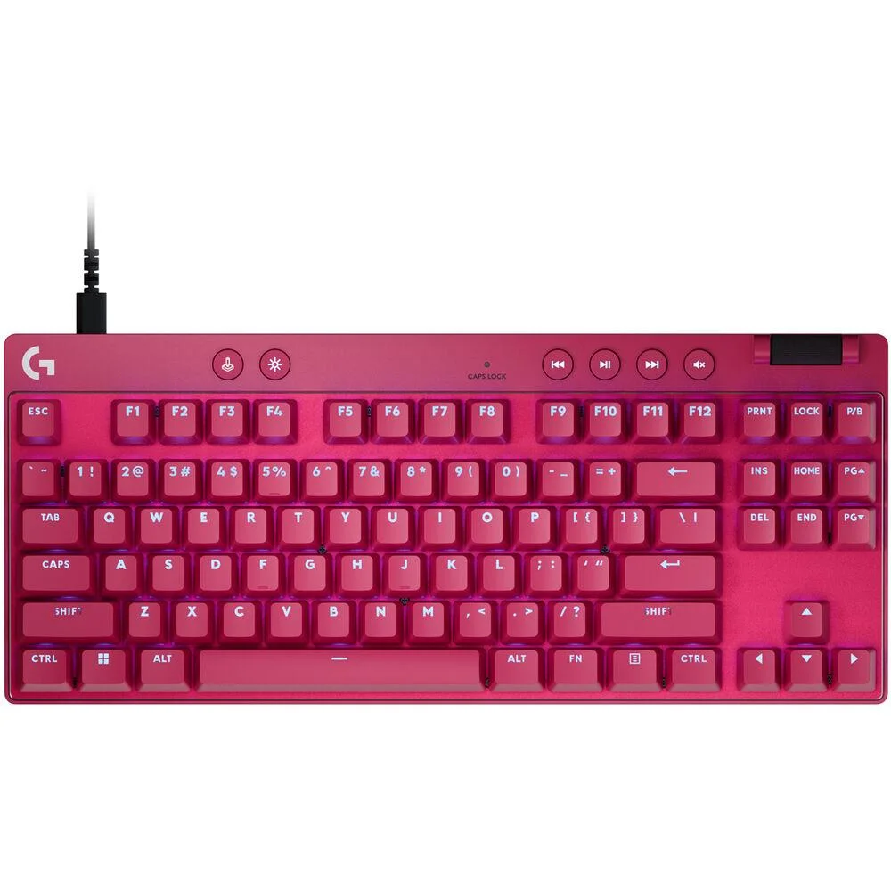 Геймърска механична клавиатура Logitech G Pro X RAPID TKL, Magnetic Analog Switch, Magenta
