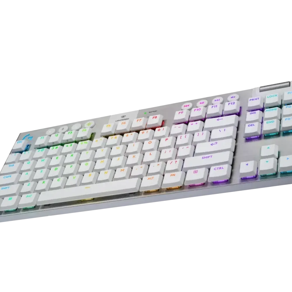 Безжична геймърска механична клавиатура Logitech G915X White Lightspeed TKL - GL Tactile Switch