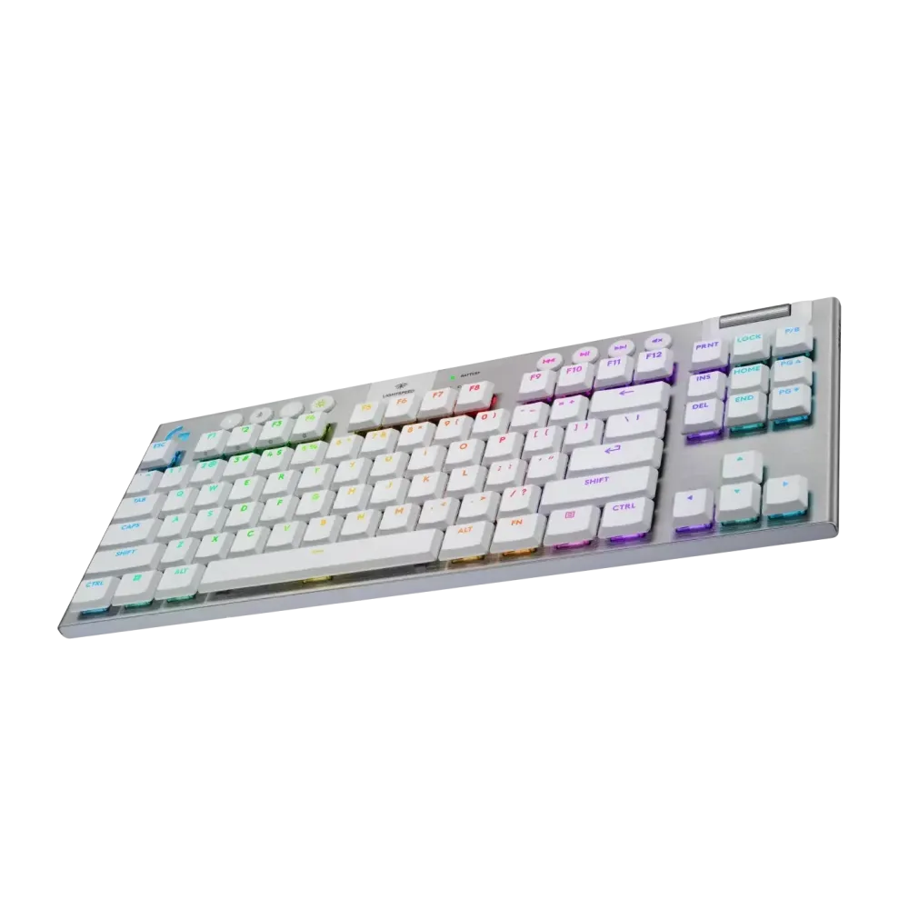 Безжична геймърска механична клавиатура Logitech G915X White Lightspeed TKL - GL Tactile Switch