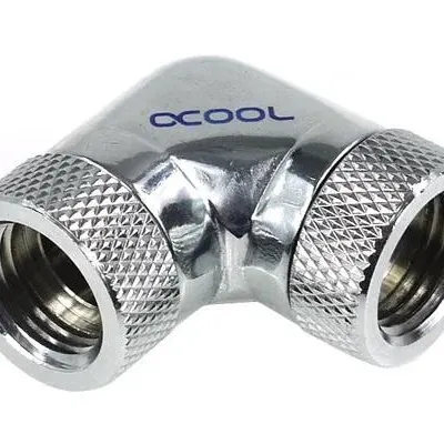 Адаптер Alphacool HF, L-конектор 90°, G1/4 - G1/4, Вътрешна резба, Сребрист