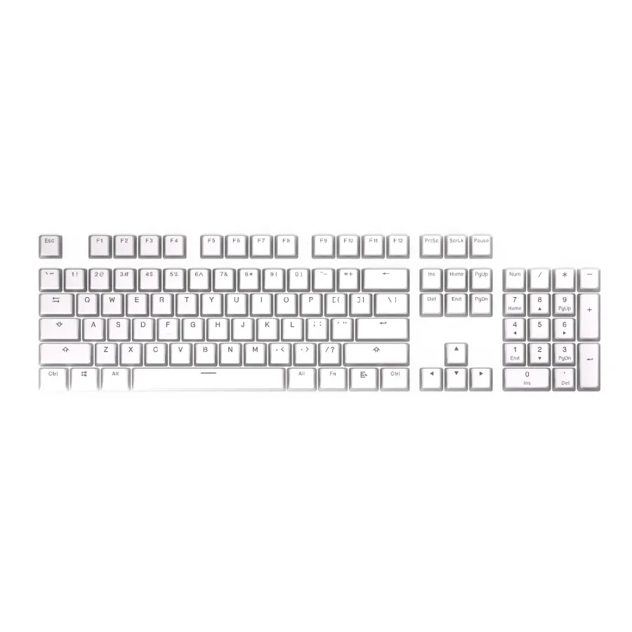 Капачки за механична клавиатура ENDORFY - 104 бр PBT, US Layout, Onyx White