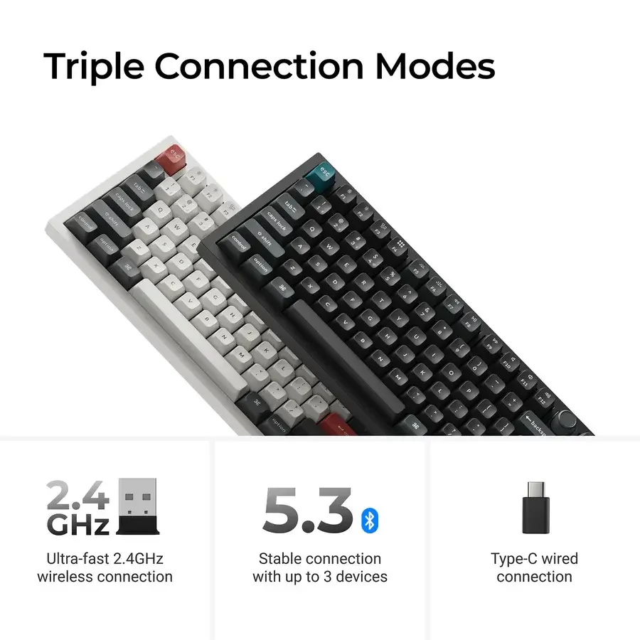 Безжична механичка клавиатура Keychron Q6 Ultra 8K Black - Silk POM Switch Brown Безжична механичка клавиатура Keychron Q6 Ultra 8K Black - Silk POM Switch Brown