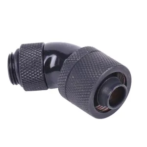 Компресионен фитинг Alphacool, 16/10 - G1/4, 45°, Въртящ се, Черен мат