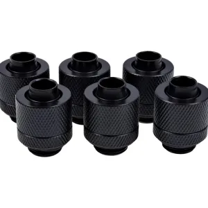 Фитинг Alphacool Eiszapfen, Удължител, 13/10mm, G1/4, Черен мат, 6 броя