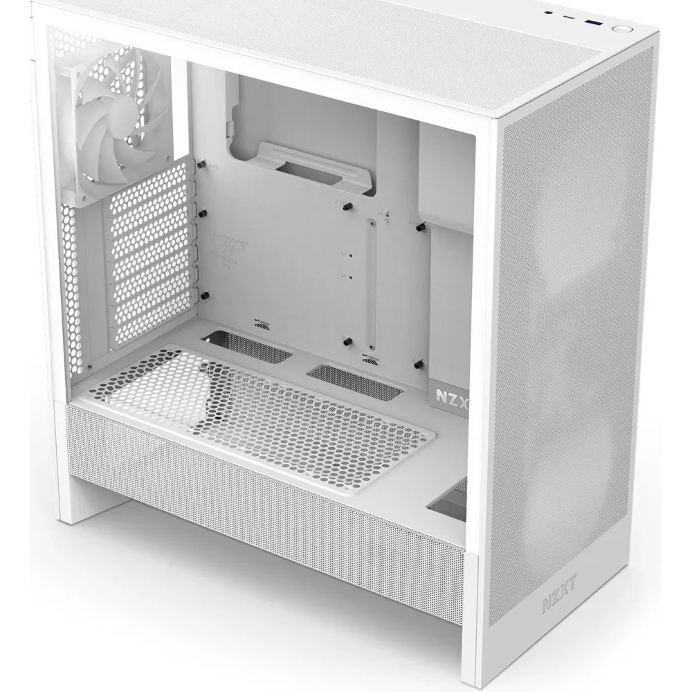 Кутия NZXT H5 Flow 2024 White, Mid-Tower Кутия NZXT H5 Flow 2024 White, Mid-Tower