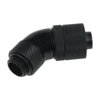 Компресионен фитинг Alphacool, 13/10 - G1/4, 45°, Въртящ се, Черен мат