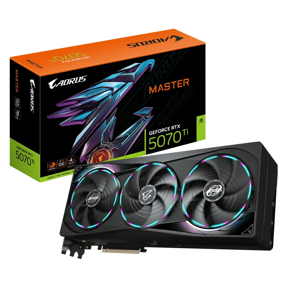 Видео карта GIGABYTE AORUS RTX 5070 TI MASTER 16GB GDDR7 Видео карта GIGABYTE AORUS RTX 5070 TI MASTER 16GB GDDR7