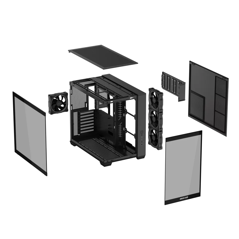 Кутия ASUS A32 PLUS Tempered Glass + 4 ARGB Вентилатора - Black
