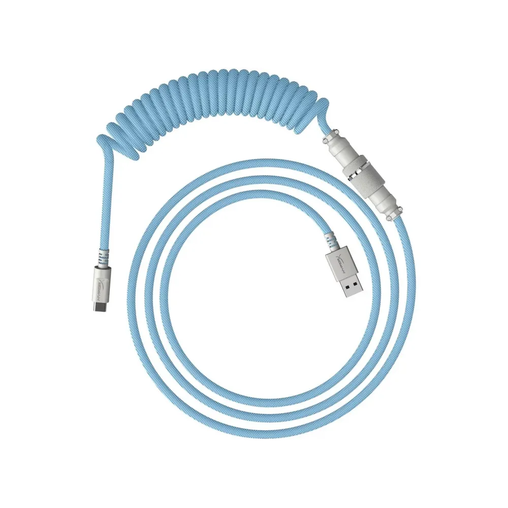 Кабел за клавиатура HyperX Coiled Cable USB-C Light Blue-White Кабел за клавиатура HyperX Coiled Cable USB-C Light Blue-White