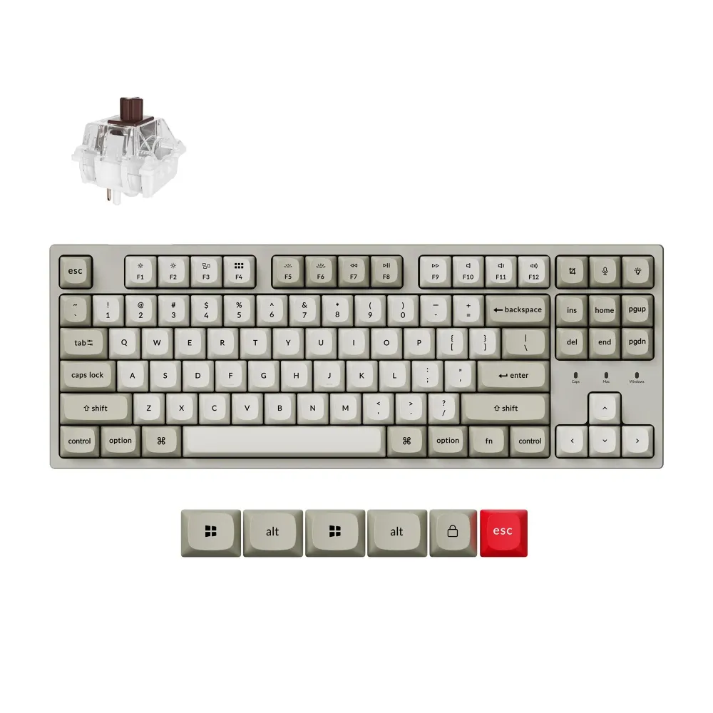 Геймърска Механична клавиатура Keychron C1 Pro 8K QMK - Super Brown Switch Геймърска Механична клавиатура Keychron C1 Pro 8K QMK - Super Brown Switch