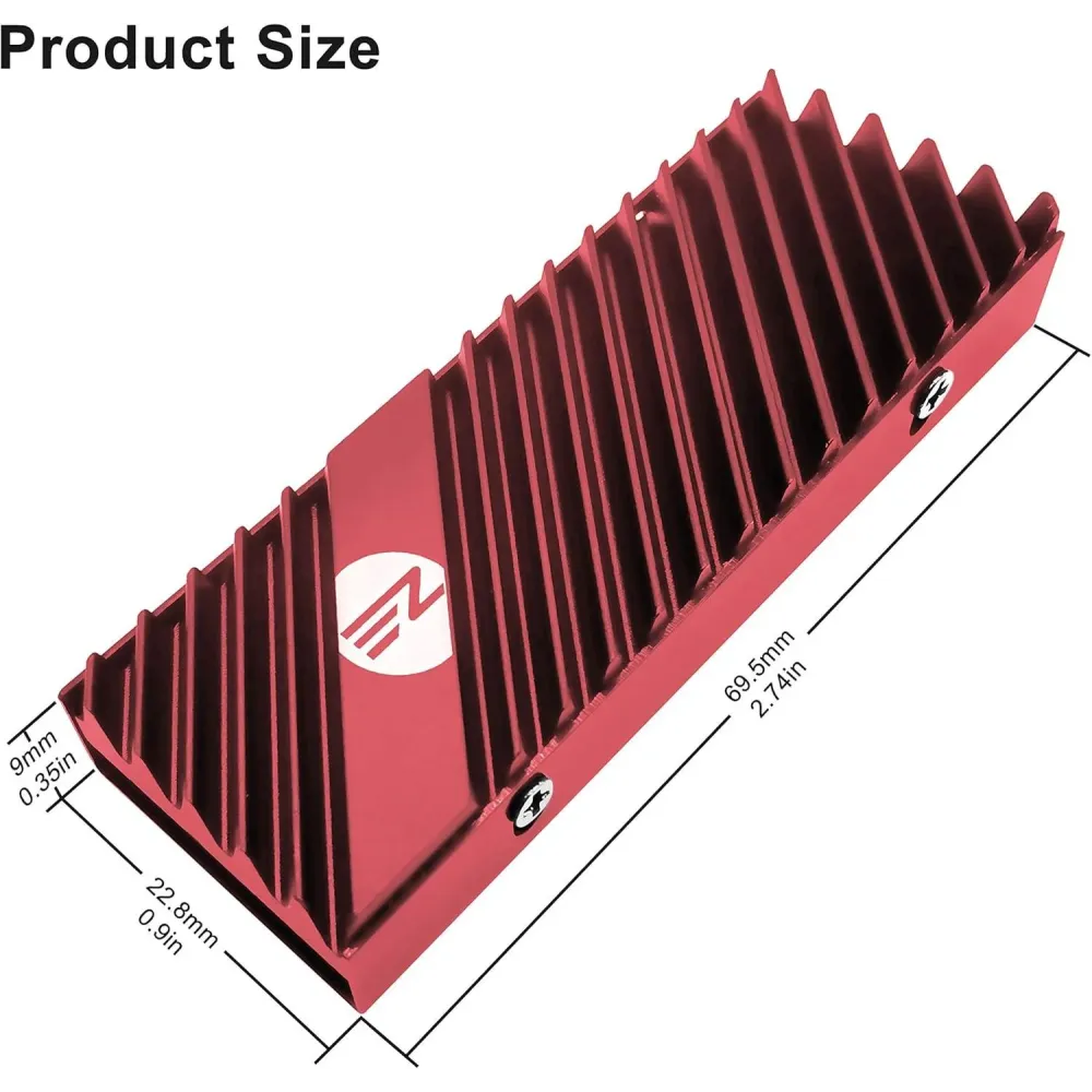 M.2 Heatsink EZDIY-FAB за NVMe SSD диск - Червен M.2 Heatsink EZDIY-FAB за NVMe SSD диск - Червен