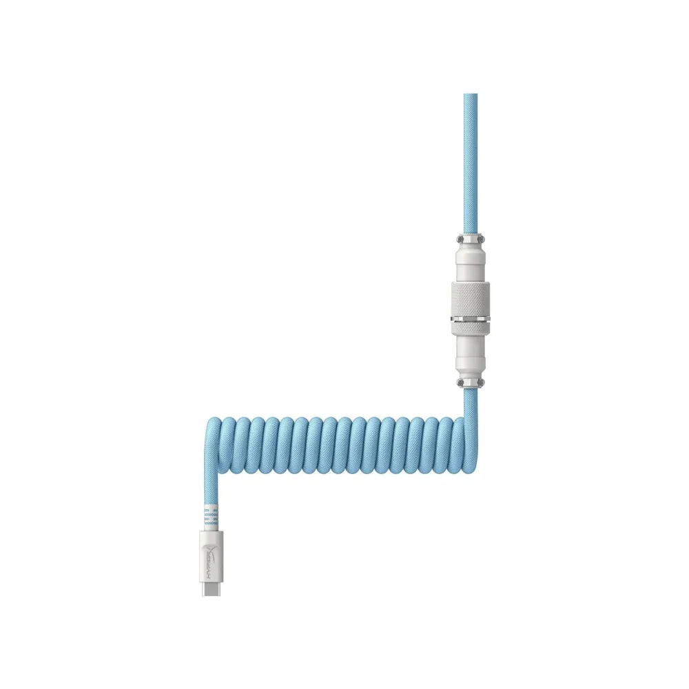 Кабел за клавиатура HyperX Coiled Cable USB-C Light Blue-White Кабел за клавиатура HyperX Coiled Cable USB-C Light Blue-White