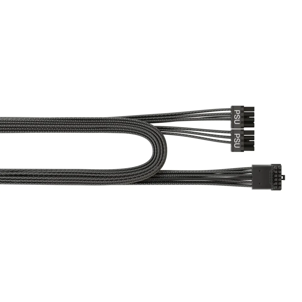Кабел Seasonic 90° 12VHPWR 600W 16-Pin към 2x8 Pin за Seasonic захранвания Кабел Seasonic 90° 12VHPWR 600W 16-Pin към 2x8 Pin за Seasonic захранвания